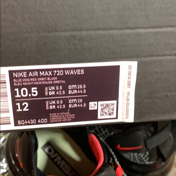 NIKE AIR MAX 720 WAVES Blue Void/Red Orbit-Black - Picture 12 of 16